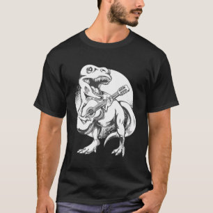 Dinosaur with Guitar for Men Women Kids T-Shirt
