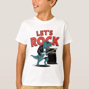 Dinosaur with sunglasses playing Guitar T-Shirt