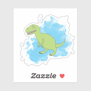 Dinosaur with Watercolor Background Design