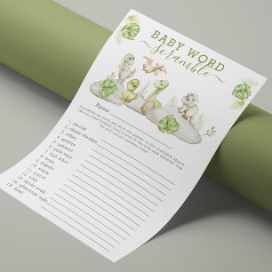 Dinosaur 'Word Scramble' Baby Shower Game