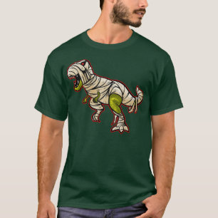Dinosaur Wrapped In Bandages As A Mummy Costume On T-Shirt