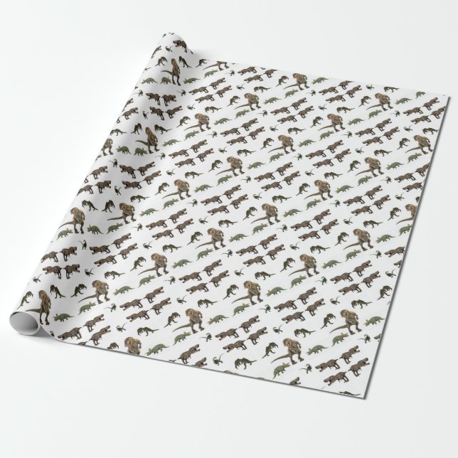 Dinosaur Wrapping Paper (Unrolled)
