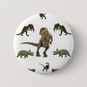 Dinosaur Wrapping Paper 6 Cm Round Badge