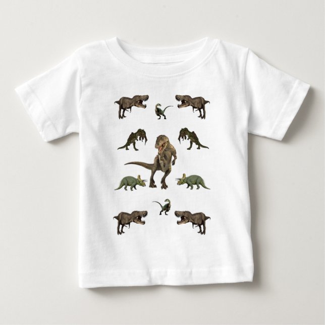 Dinosaur Wrapping Paper Baby T-Shirt (Front)
