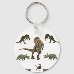 Dinosaur Wrapping Paper Key Ring