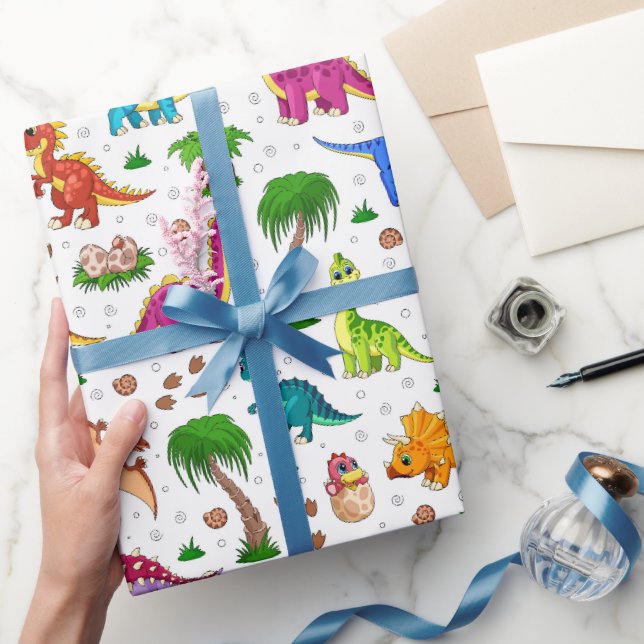Dinosaur Wrapping Paper, Kids Dino Gift Wrap (Gifting)