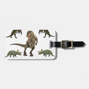Dinosaur Wrapping Paper Luggage Tag