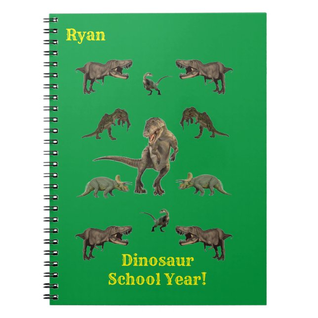 Dinosaur Wrapping Paper Notebook (Front)
