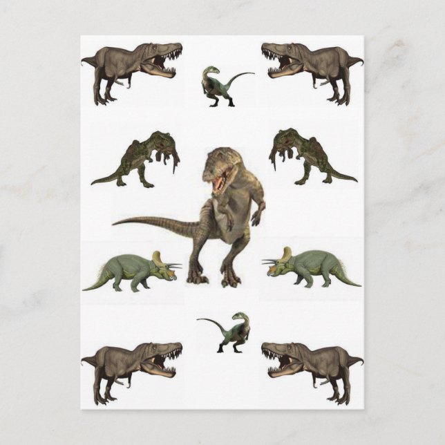 Dinosaur Wrapping Paper Postcard (Front)