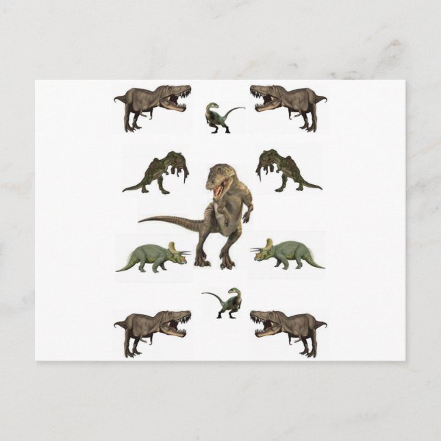 Dinosaur Wrapping Paper Postcard (Front)