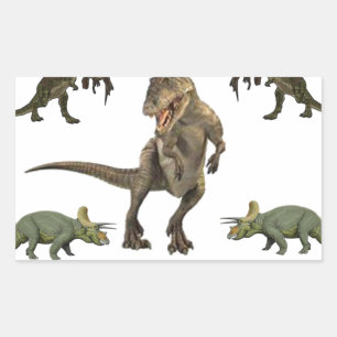 Dinosaur Wrapping Paper Rectangular Sticker