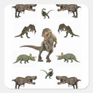 Dinosaur Wrapping Paper Square Sticker