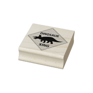 Dinosaur Xing Rubber Stamp