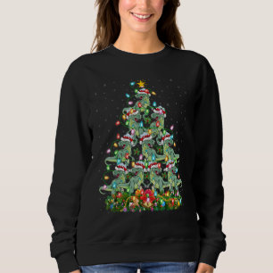 Dinosaur   Xmas Lights Santa Dinosaur Christmas Tr Sweatshirt
