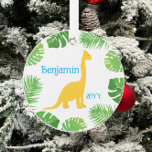 Dinosaur Yellow Brontosaurus Keepsake Christmas Ornament<br><div class="desc">Dinosaur Yellow Brontosaurus Tropical Keepsake Christmas * Coordinating products will be available in our shop. Contact us if you need this design applied to a specific product to create your own unique matching item! Thank you so much for viewing a DoodleLulu by 2 June bugs design!</div>