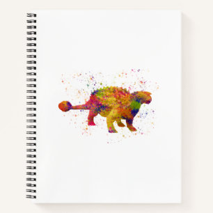 dinosaurio Ankylosaurus silueta en acuarela Notebook