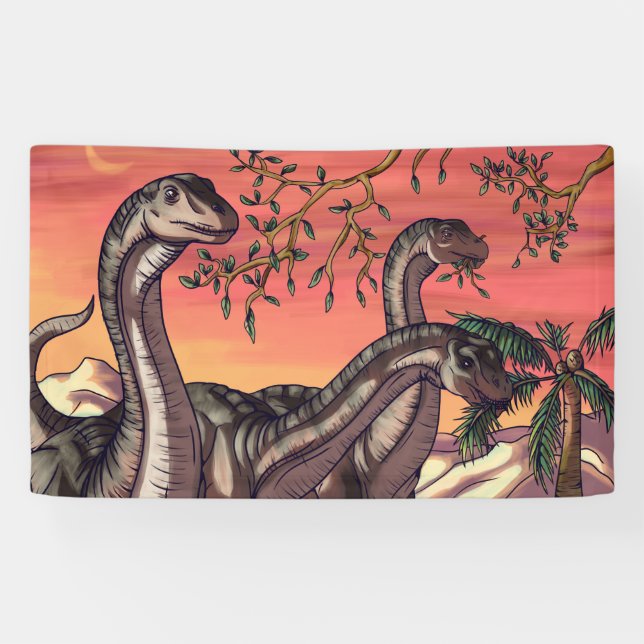 Dinosaurs at Dusk Banner (Horizontal)