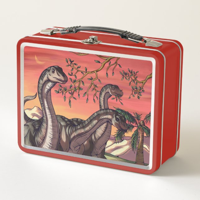 Dinosaurs at Dusk Metal Lunch Box (Front)