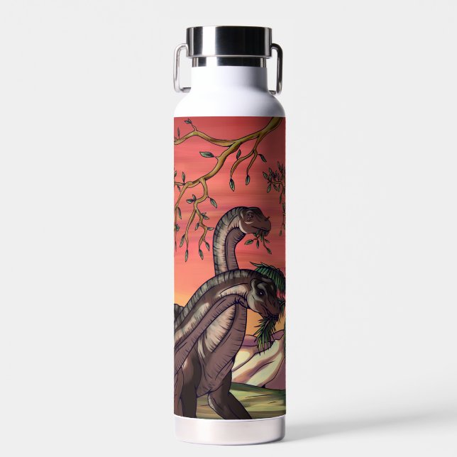 Dinosaurs at Dusk Water Bottle (Front)