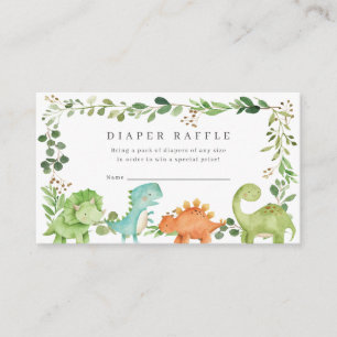 Dinosaurs Baby Shower Diaper Raffle Ticket Enclosure Card