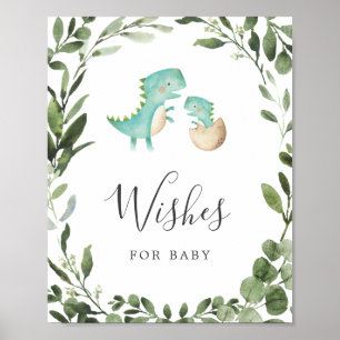 Dinosaurs Baby Shower Wishes For Baby Sign