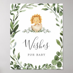 Dinosaurs Baby Shower Wishes For Baby Sign
