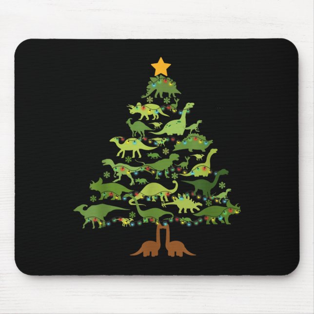 Dinosaurs Christmas Kids Christmas Tree Funny Love Mouse Pad (Front)