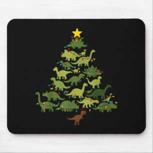 Dinosaurs Christmas Tree Merry Dinomas Funny Famil Mouse Pad