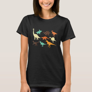 Dinosaurs Colourful Trex Retro International Dot D T-Shirt
