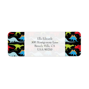 Dinosaurs Customisable Return Address Label