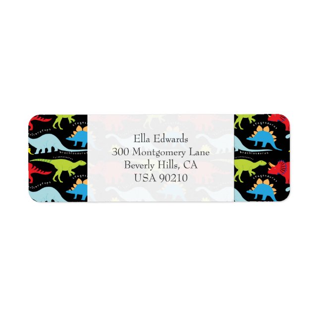 Dinosaurs Customisable Return Address Label (Front)