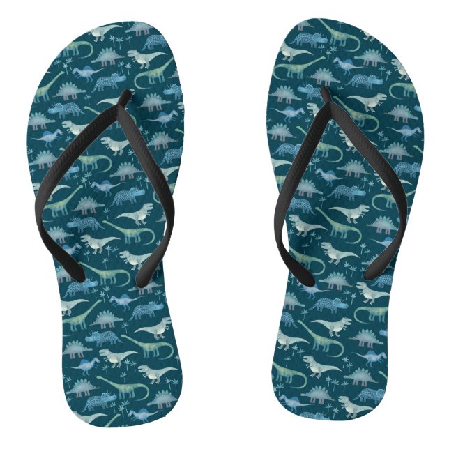 Dinosaurs Dark Pattern Jandals (Footbed)
