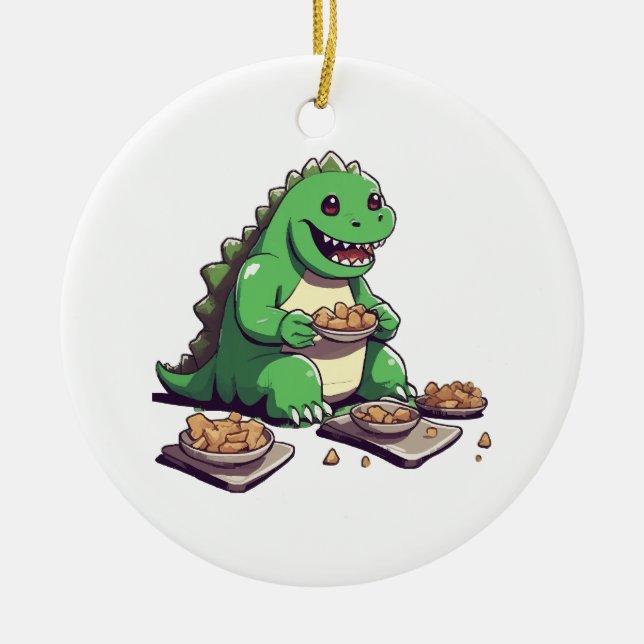 Dinosaurs diet tomorrow ceramic tree decoration (Front)