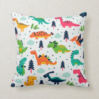 Dinosaurs  Dino Cartoon Kids Jurassic Elasmosaurs Cushion