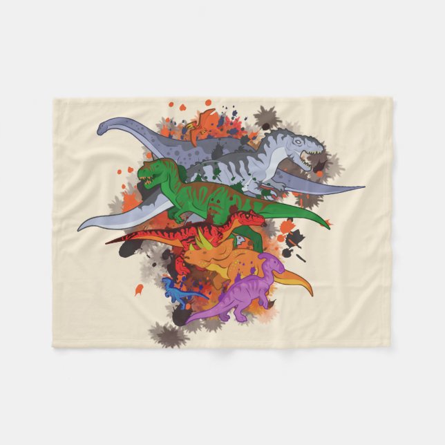 Dinosaurs Fleece Blanket (Front (Horizontal))