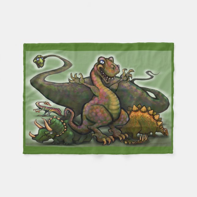 Dinosaurs Fleece Blanket (Front (Horizontal))