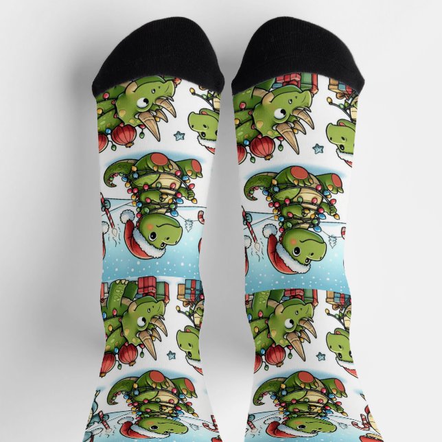 Dinosaurs for xmas Crew Socks (Top)