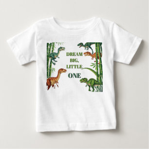 Dinosaurs Friends Framed In Jungle Scene Baby T-Shirt