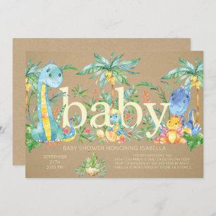 Dinosaurs Gender Neutral Baby shower Invitation