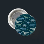 Dinosaurs Green 3 Cm Round Badge<br><div class="desc">Cute and not very scary dinosaurs on a teal green background.  Grrrrr.</div>