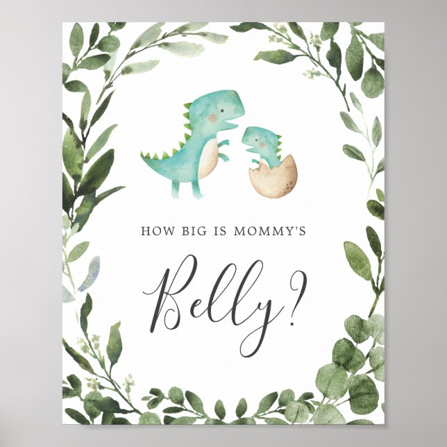 Dinosaurs Guess How Big is Mummy's Belly Sign (Front)