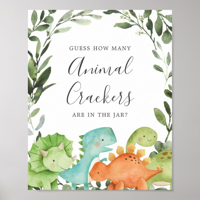 Dinosaurs Guess How Many Animal Crackers Poster (Front)