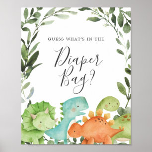 Dinosaurs Guess What's in the Diaper Bag Sign
