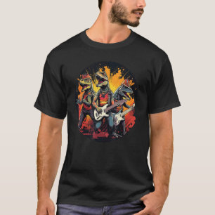 Dinosaurs Guitar Musical Band for Music and T Rex T-Shirt