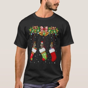 Dinosaurs In Socks Xmas Reindeer Santa ELF Dinosau T-Shirt