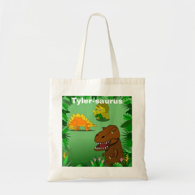 Dinosaurs in the Jungle Personalised Reusable Bag (Front)