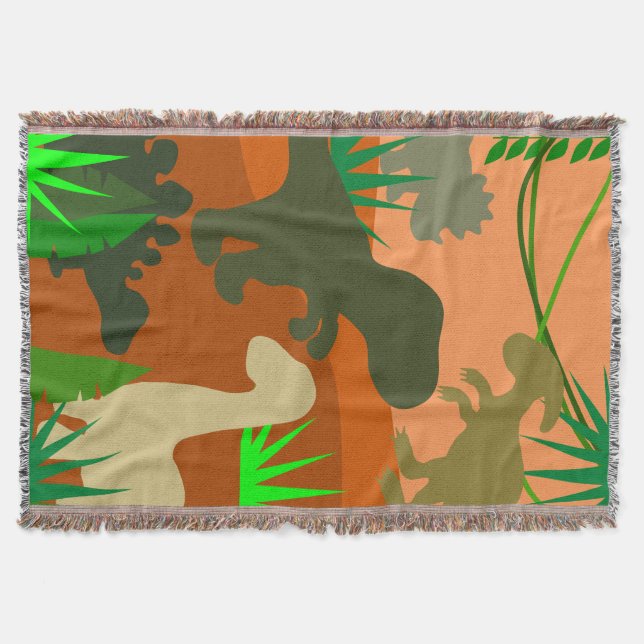 Dinosaurs in the Wild Throw Blanket (Front)