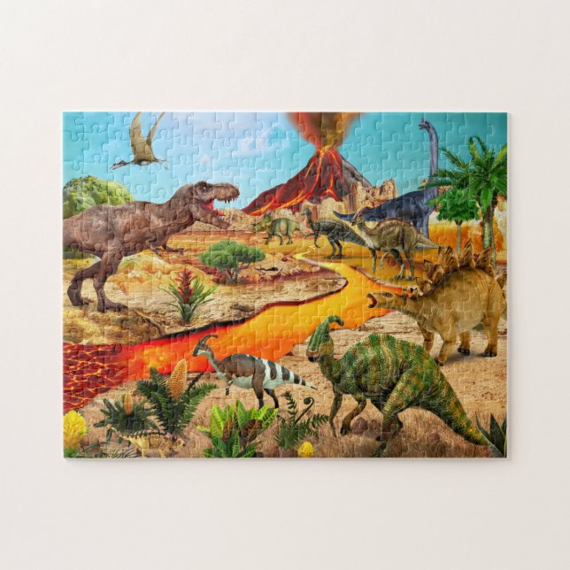 Dinosaurs Jigsaw Puzzle Tyrannosaurus gift for boy (Horizontal)