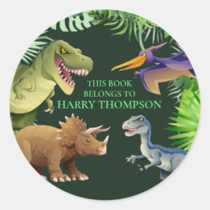 Dinosaurs KIDS BOOK jungle  Classic Round Sticker