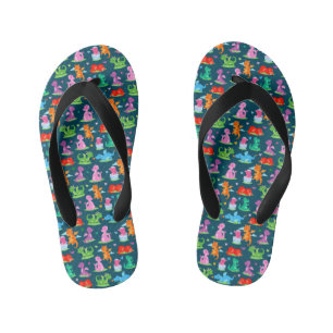 Dinosaurs kid's flip flops